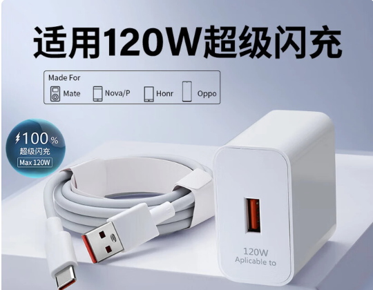 Ultra-fast charging120W/100WCharger Super Flash Charging Head Fast Charging Data Cable Set Plug 【suit】